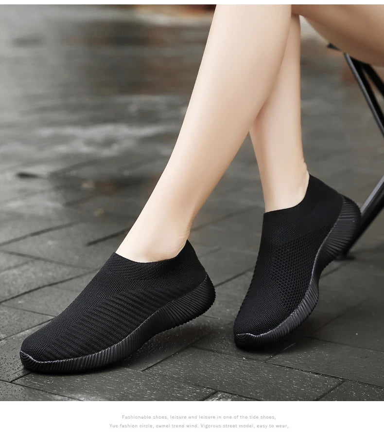 Zapatillas Slip-On de Mujer con Banda Elástica y Plantilla EVA