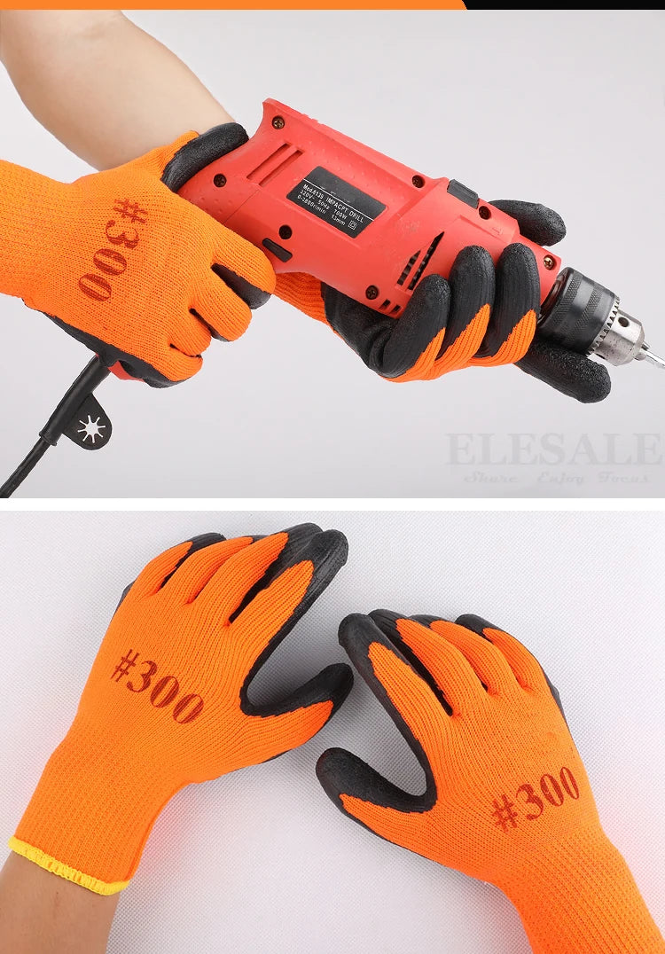 Guantes de jardinería y trabajo para clima frío con agarre de látex