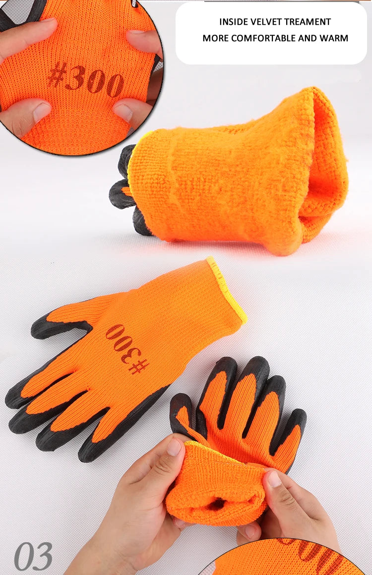 Guantes de jardinería y trabajo para clima frío con agarre de látex