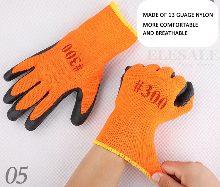 Guantes de jardinería y trabajo para clima frío con agarre de látex