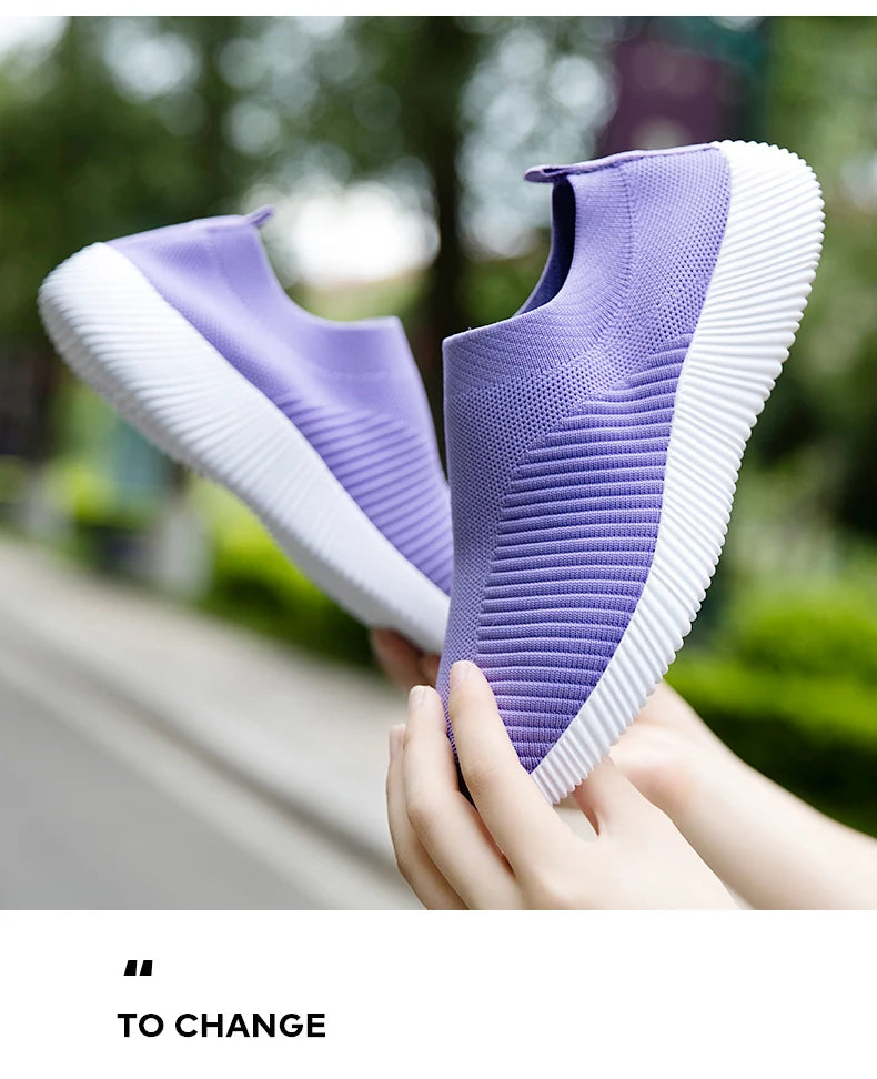 Zapatillas Slip-On de Mujer con Banda Elástica y Plantilla EVA