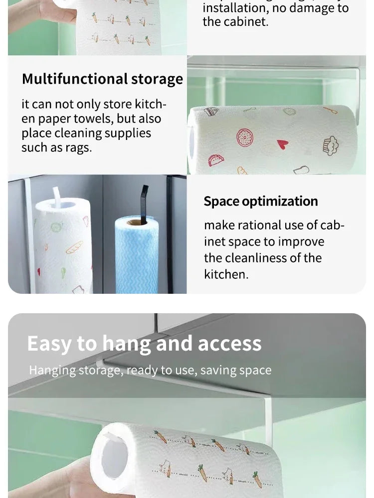 Portarrollos de Cocina sin Perforación con Soporte Colgante