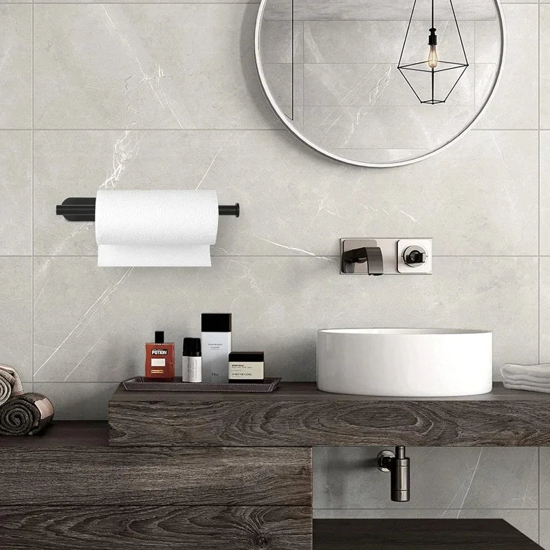 Portarrollos de Pared Autoadhesivo de Acero Inoxidable para Cocina y Baño