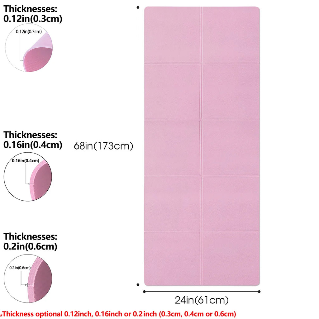 Mat de Yoga Plegable EVA Ecológico Rosa para Pilates y Fitness