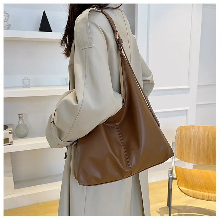 Cartera Tote Grande Estilo Retro con Bolsillo Interior