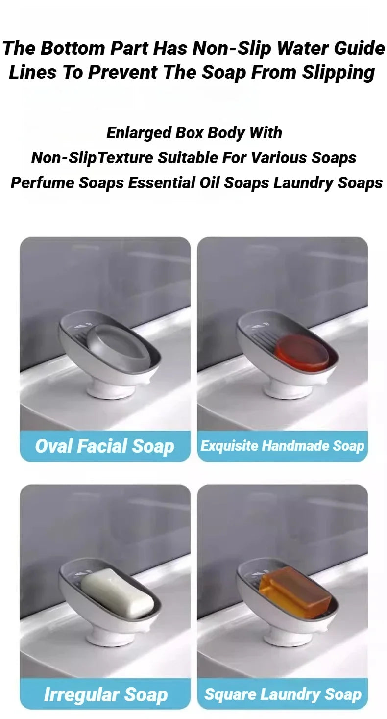 Jabonera Autodrenante con Ventosa para Baño y Cocina