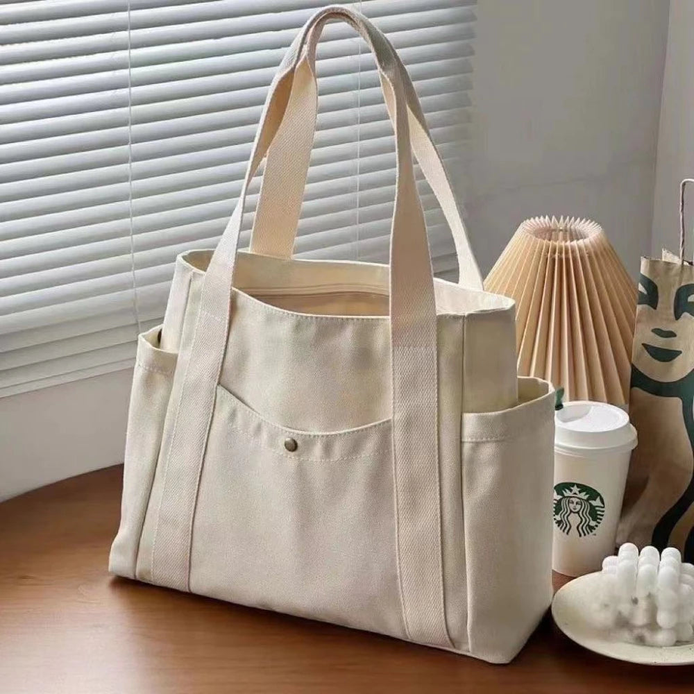 Bolso Bandolera de Lona Gran Capacidad para Oficina y Universidad