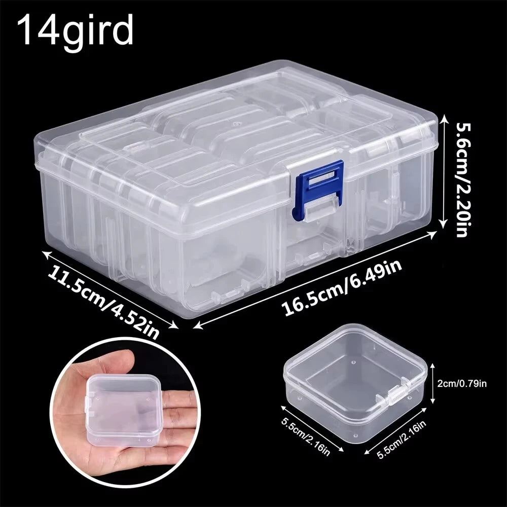 Caja Organizadora Transparente con Compartimentos para Bijouterie y Objetos Pequeños