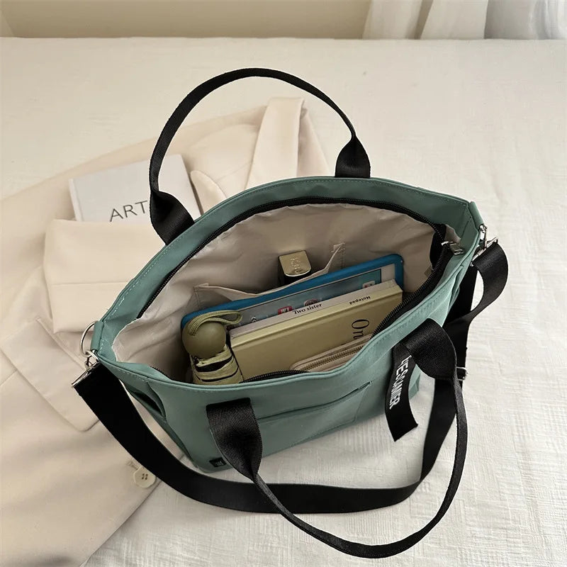 Bandolera de Nylon Impermeable para Mujer, Gran Capacidad y Liviana