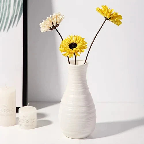 Florero de Plástico Nórdico Compacto para Flores y Decoración