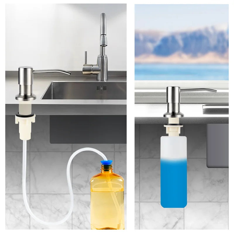 Dispenser de Jabón Líquido para Pileta de Cocina con Kit de Extensión