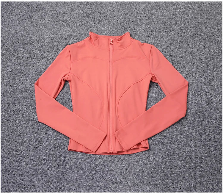 Campera deportiva de mujer para entrenamiento, manga larga con cierre