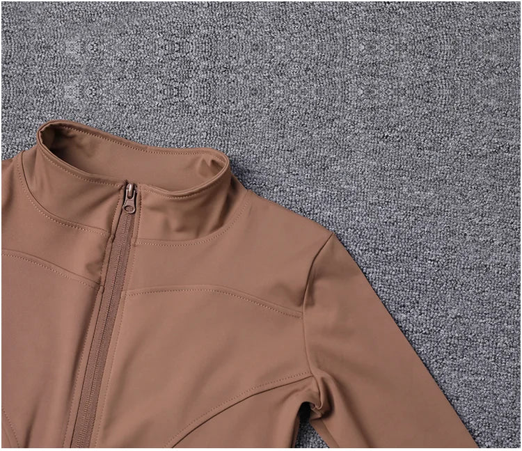 Campera deportiva de mujer para entrenamiento, manga larga con cierre
