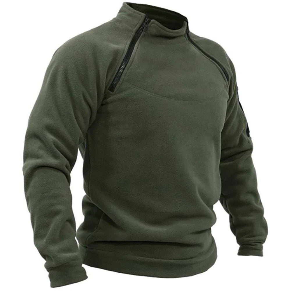 Buzo Táctico Militar Hombre Manga Larga con Cierre y Cuello Alto