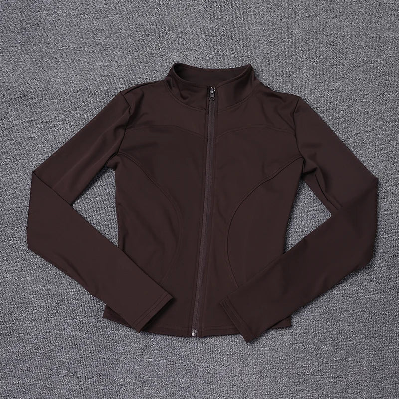 Campera deportiva de mujer para entrenamiento, manga larga con cierre