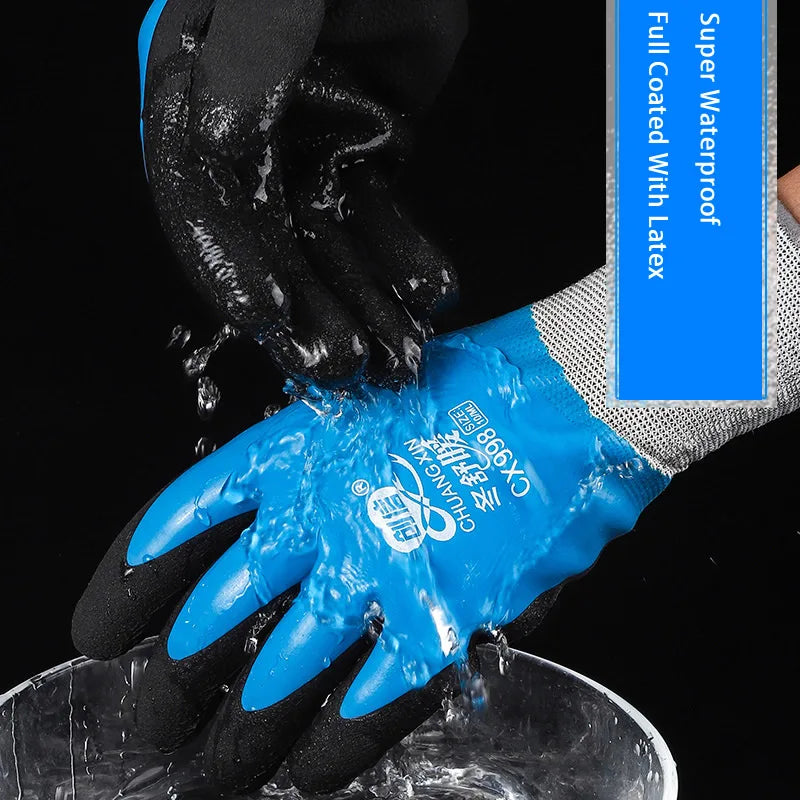 Guantes de jardinería y trabajo para clima frío con agarre de látex