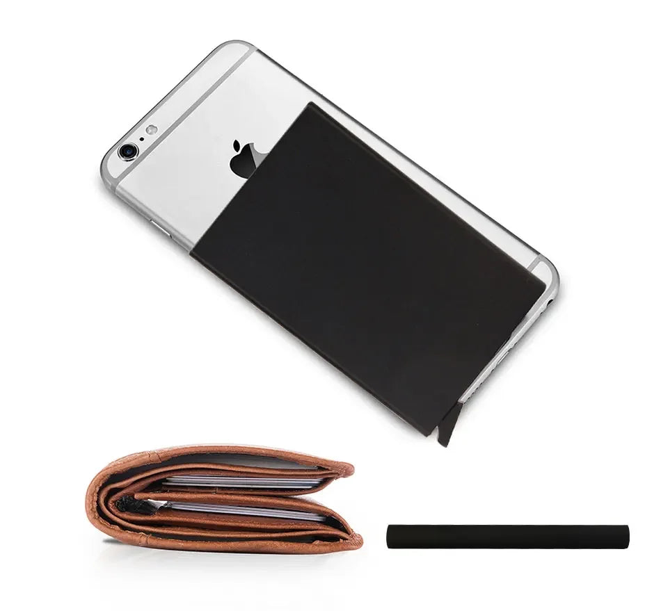 Tarjetero RFID de Metal Ultra Fino con Apertura Pop Up