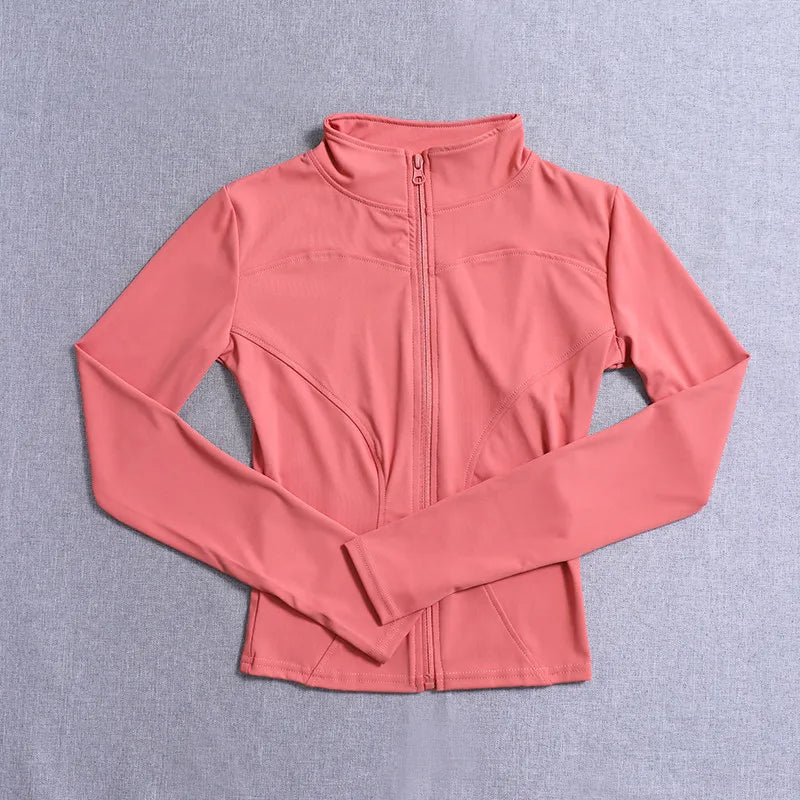 Campera deportiva de mujer para entrenamiento, manga larga con cierre