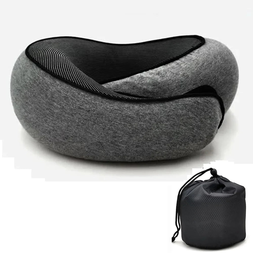 Almohada Cervical de Viaje en U de Espuma Viscoelástica Ajustable