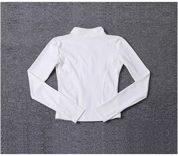 Campera deportiva de mujer para entrenamiento, manga larga con cierre