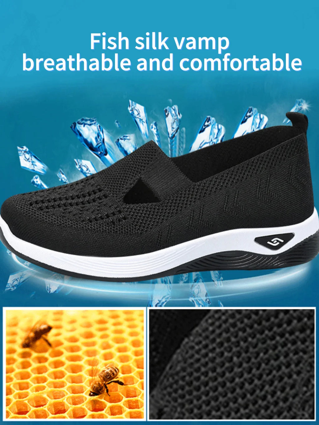 Zapatillas de mujer tejidas, livianas y transpirables