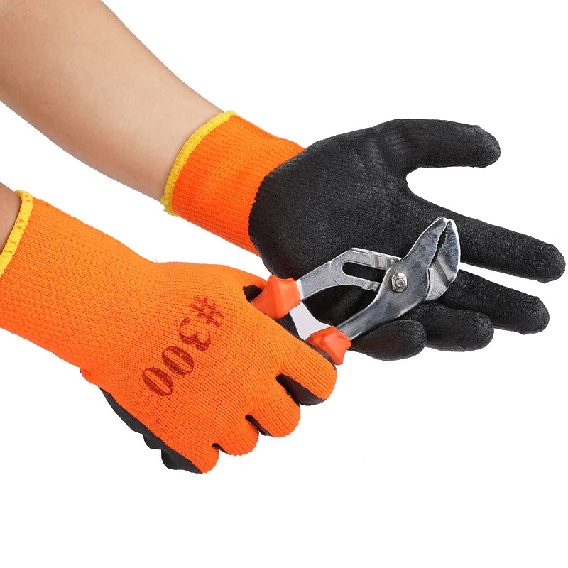 Guantes de jardinería y trabajo para clima frío con agarre de látex
