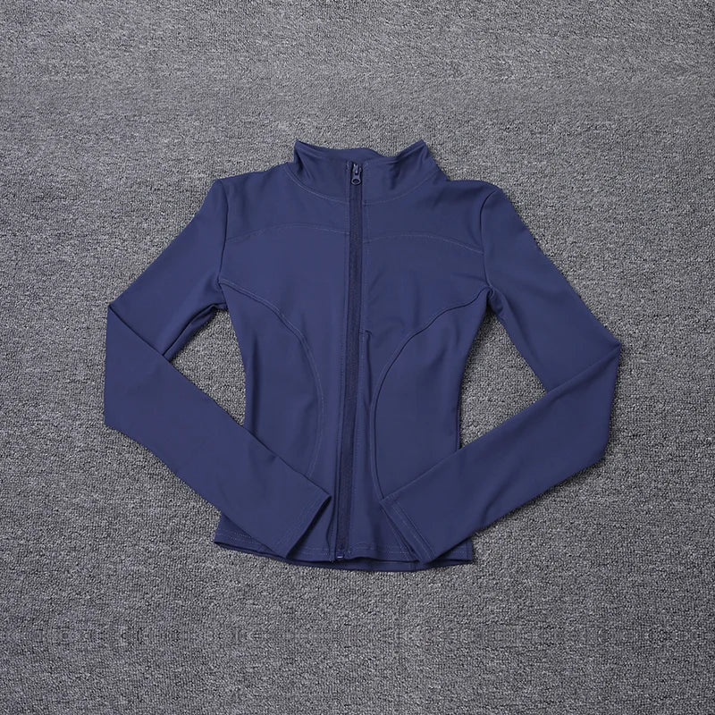 Campera deportiva de mujer para entrenamiento, manga larga con cierre