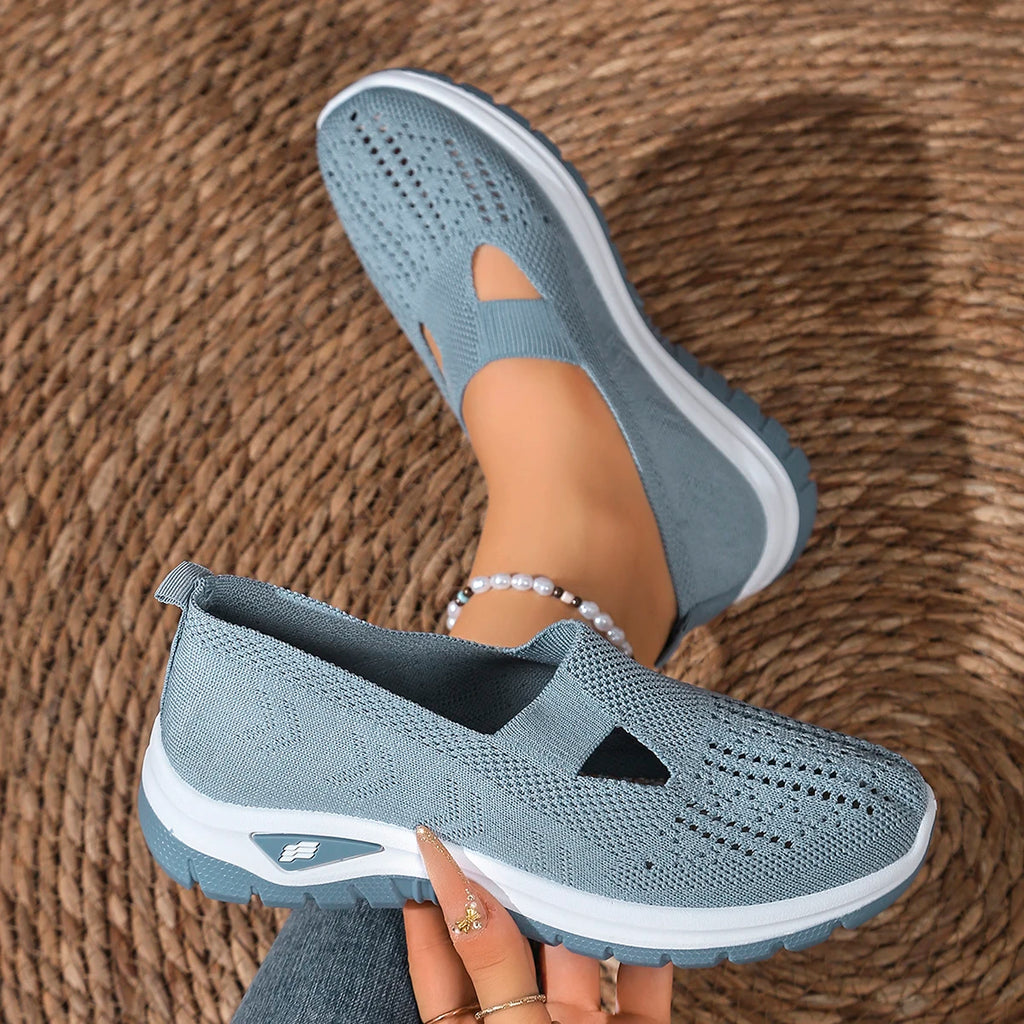 Zapatillas de Mujer Tejidas con Cierre Slip-On y Suela Antideslizante