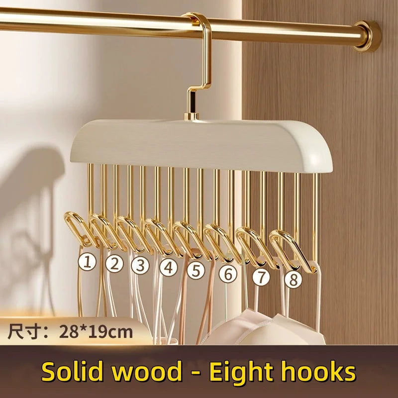 Percha múltiple de madera para lencería y prendas livianas