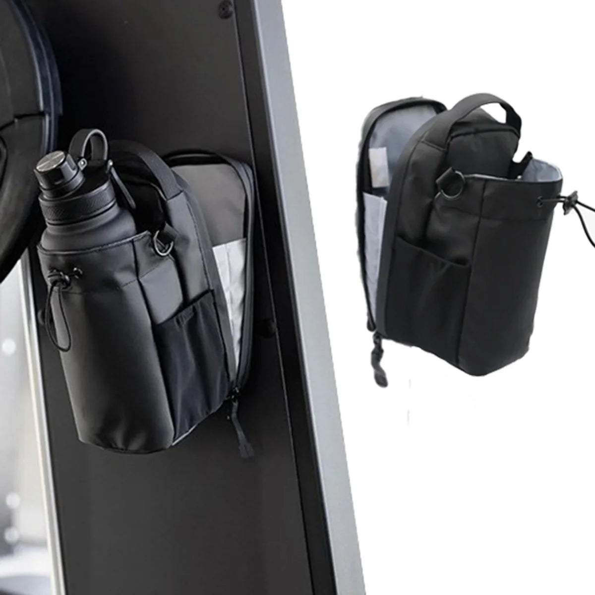 Bolso deportivo magnético con bolsillo para celular y porta botella