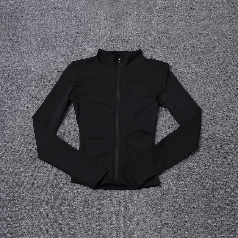 Campera deportiva de mujer para entrenamiento, manga larga con cierre