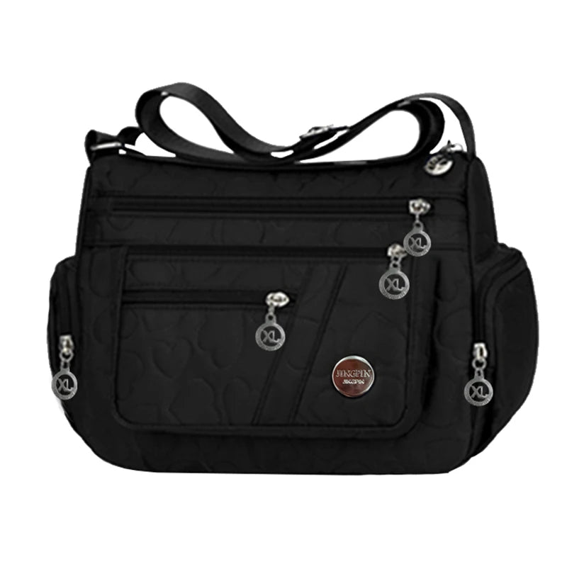 Bandolera de Nylon Multicompartimento con Correa Ajustable