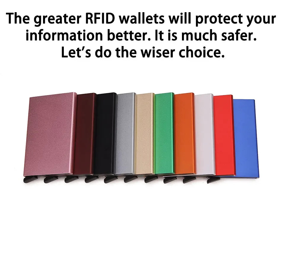 Tarjetero RFID de Metal Ultra Fino con Apertura Pop Up