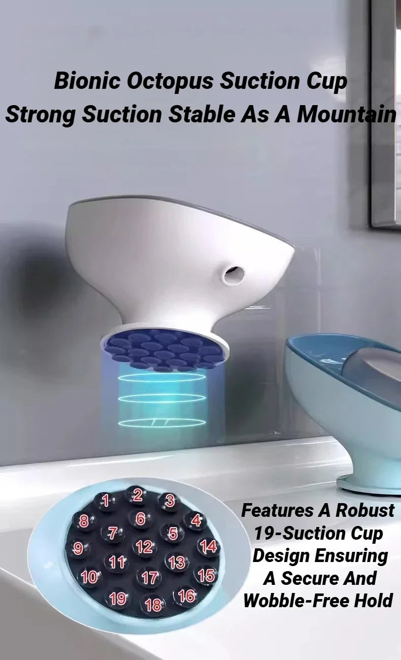 Jabonera Autodrenante con Ventosa para Baño y Cocina