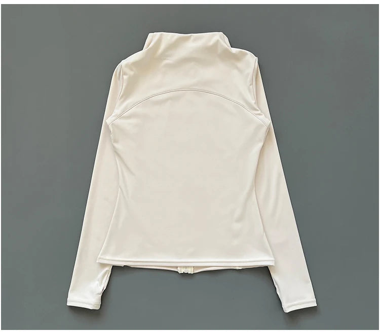 Campera Deportiva Mujer Cuello Alto Slim Fit Secado Rápido Manga Larga