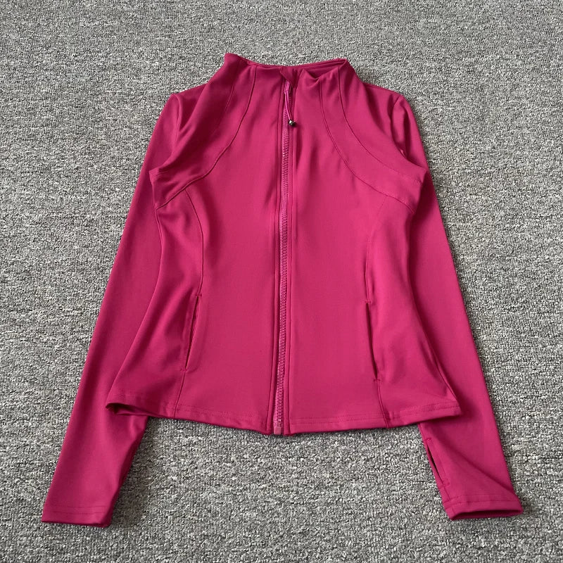 Campera Deportiva Mujer Cuello Alto Slim Fit Secado Rápido Manga Larga