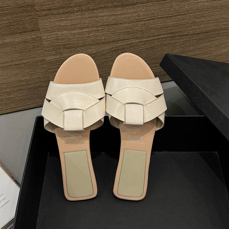 Sandalias Slide de Mujer Color Liso Verano