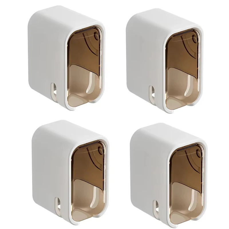 Portacepillos de Pared con Tapa Abatible Antipolvo