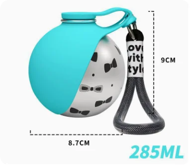 Bebedero Portátil de Acero Inoxidable con Bowl Plegable de Silicona para Perros y Gatos