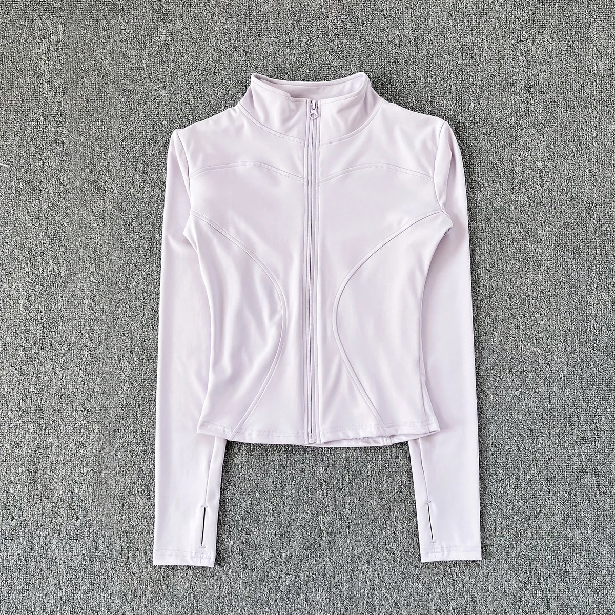 Campera deportiva de mujer para entrenamiento, manga larga con cierre