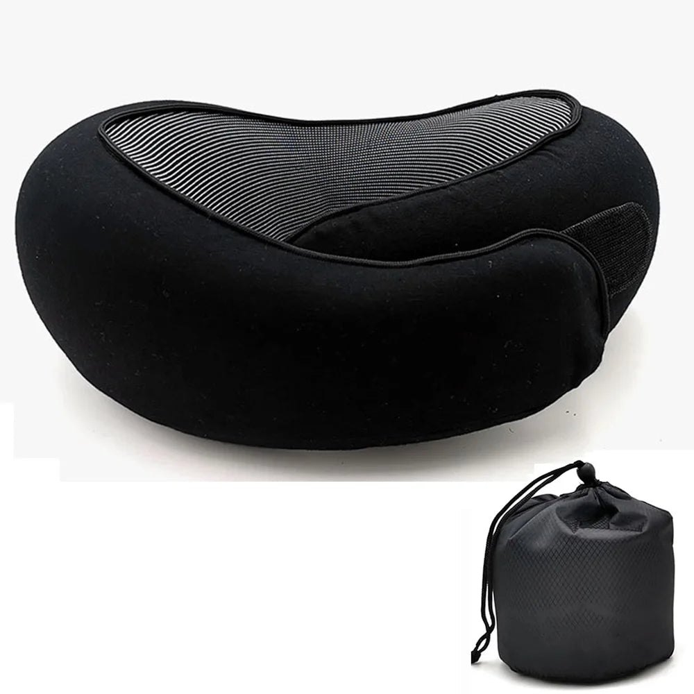 Almohada Cervical de Viaje en U de Espuma Viscoelástica Ajustable