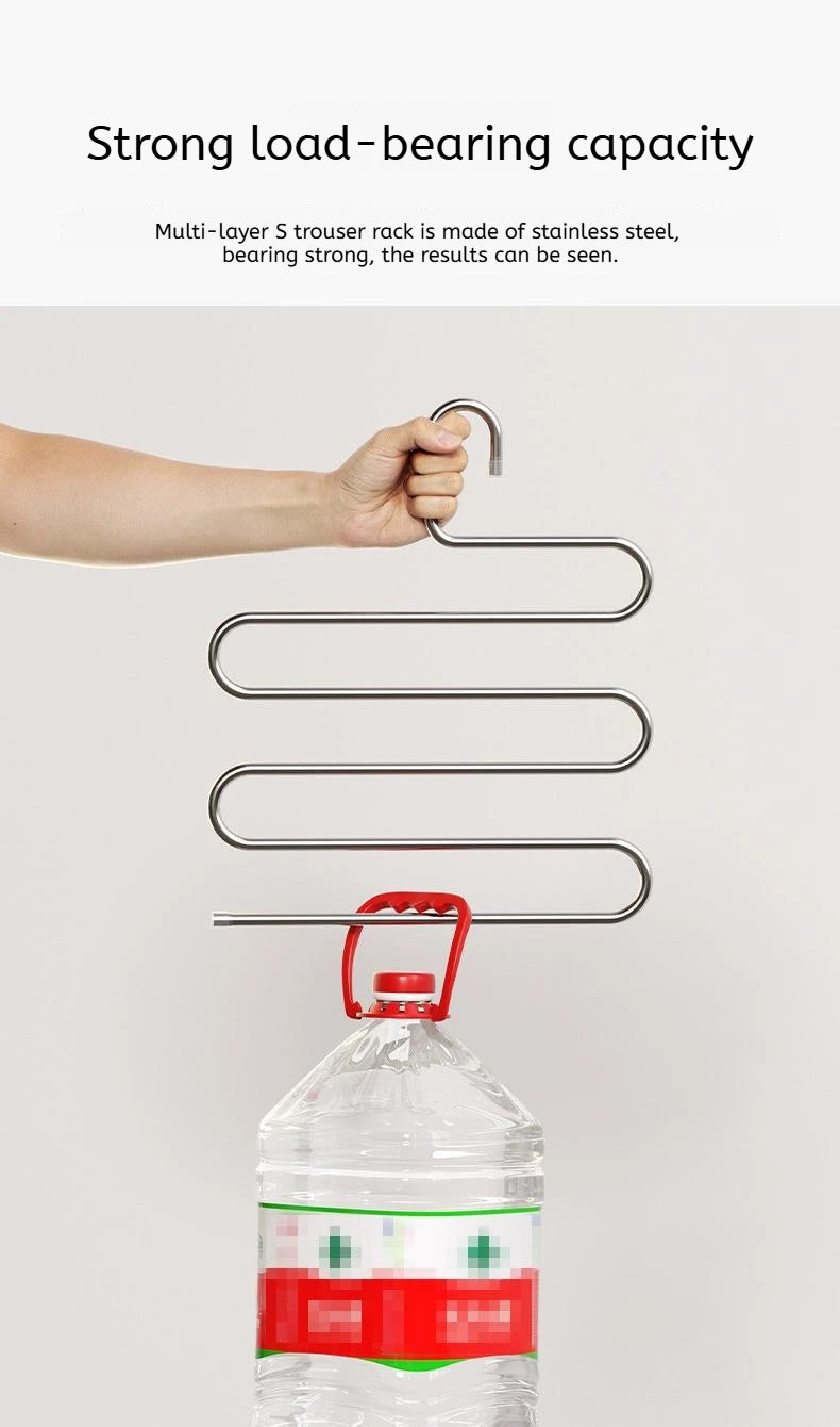 Perchero Plegable de 5 Niveles en Acero Inoxidable para Pantalones y Ropa