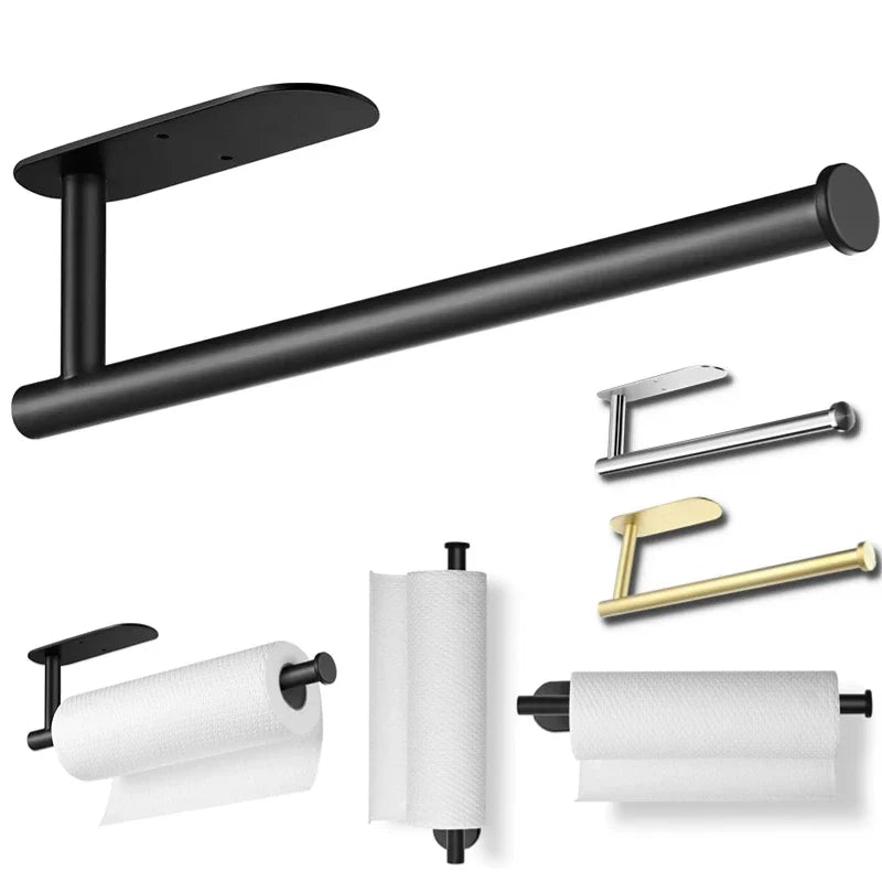 Portarrollos de Pared Autoadhesivo de Acero Inoxidable para Cocina y Baño