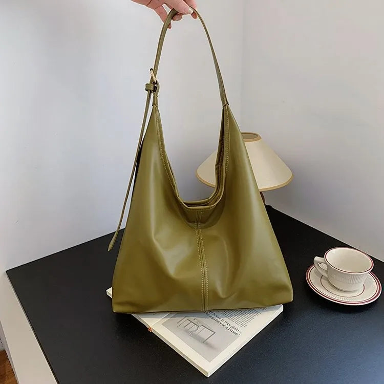 Cartera Tote Grande Estilo Retro con Bolsillo Interior