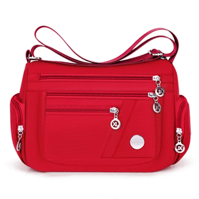 Bandolera de Nylon Multicompartimento con Correa Ajustable