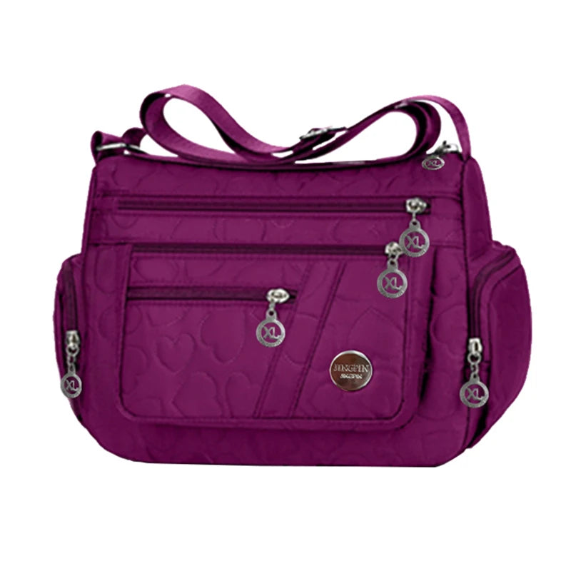 Bandolera de Nylon Multicompartimento con Correa Ajustable