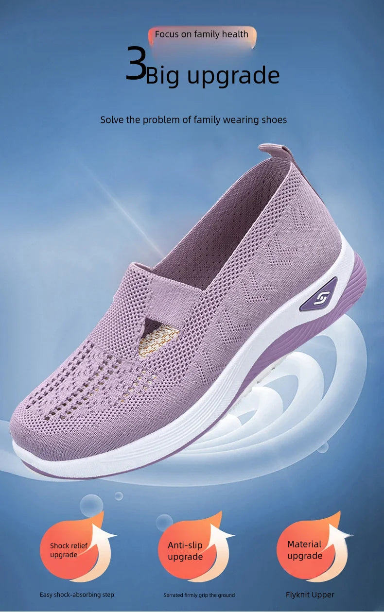 Zapatillas de mujer tejidas, livianas y transpirables