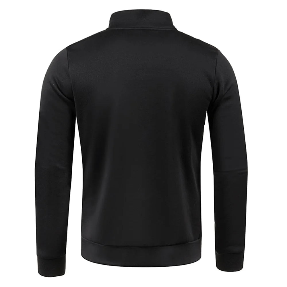 Buzo de Hombre con Media Cremallera y Cuello Alto, Tejido Grueso Liso