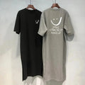 Vestido Midi Tipo Remera Manga Corta Oversize