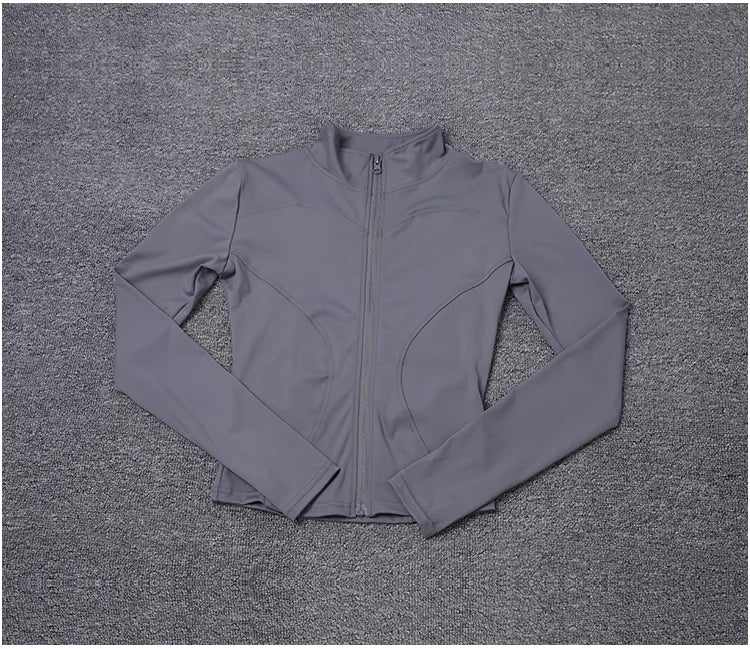 Campera deportiva de mujer para entrenamiento, manga larga con cierre